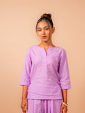 Cotton Yoga Kurta Top for Women- Lavender | Aarohi