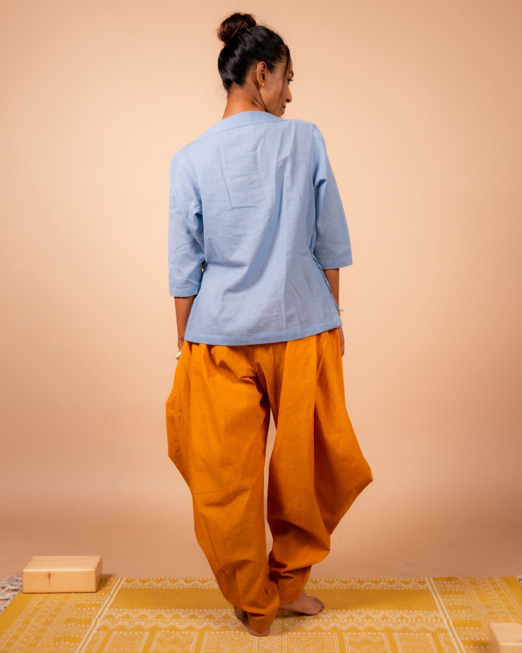 Unisex Cotton Dhoti Yoga Pants- Bright Yellow | Sutra
