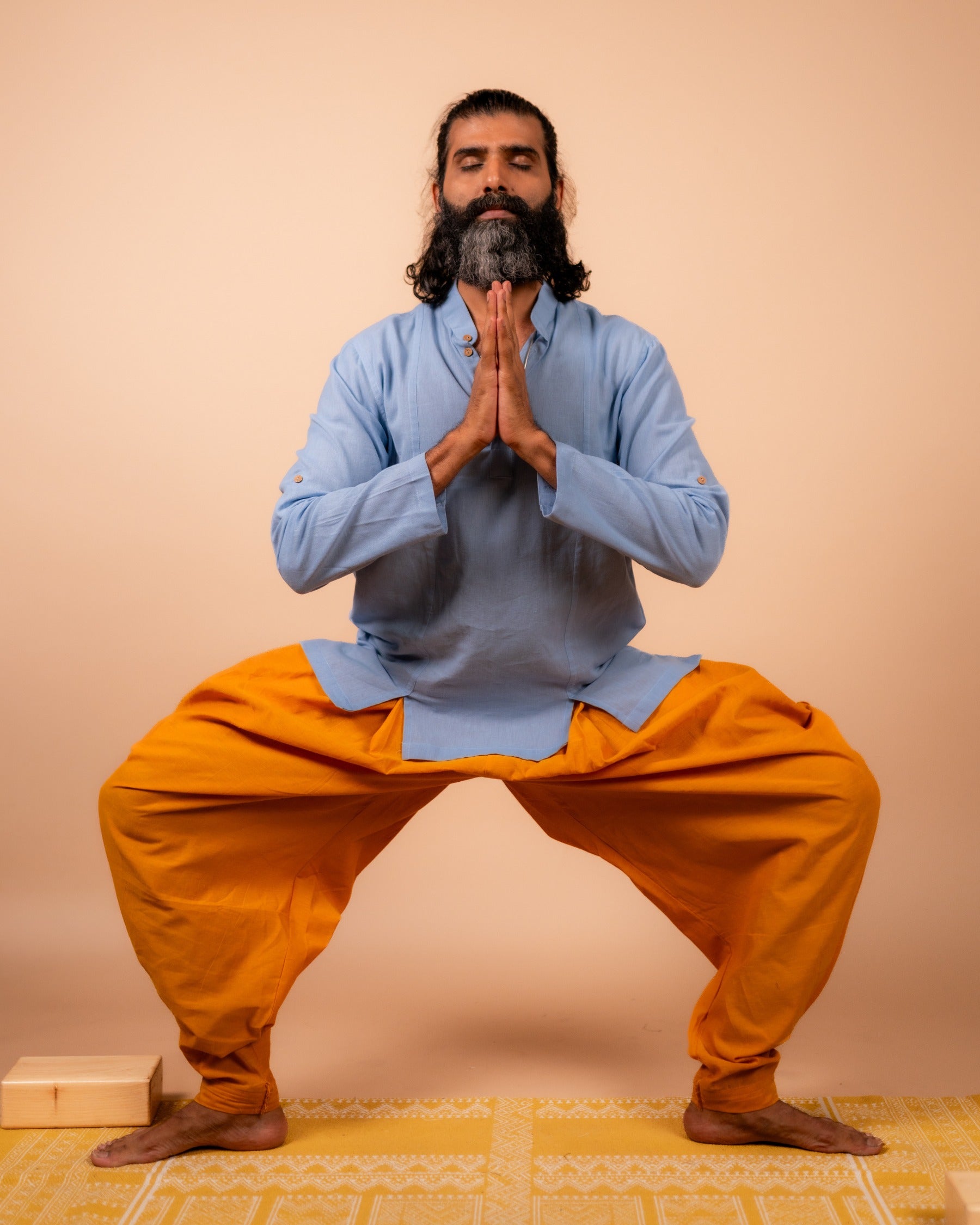 Unisex Cotton Dhoti Yoga Pants- Bright Yellow | Sutra