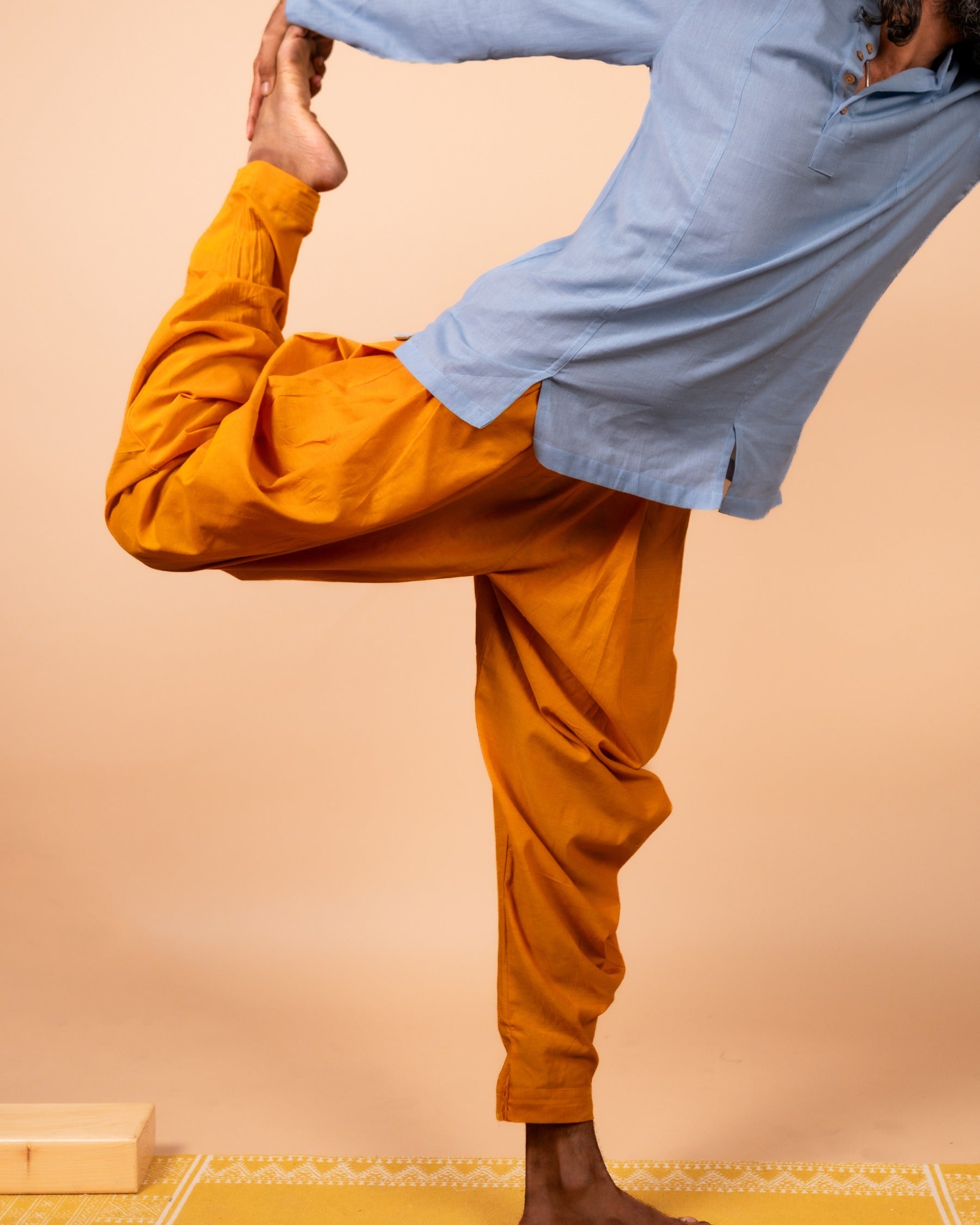 Unisex Cotton Dhoti Yoga Pants- Bright Yellow | Sutra