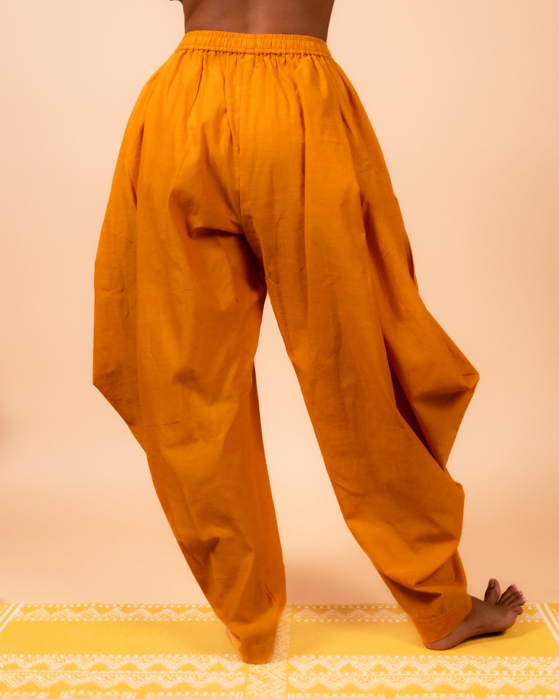 Unisex Cotton Dhoti Yoga Pants- Bright Yellow | Sutra