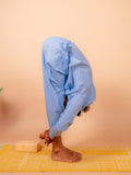 Cotton Yoga Pleated Pants for Men- Powder Blue | Tejas