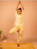 Cotton Yoga Baggy Pants for Women- Butter Yellow | Aarohi
