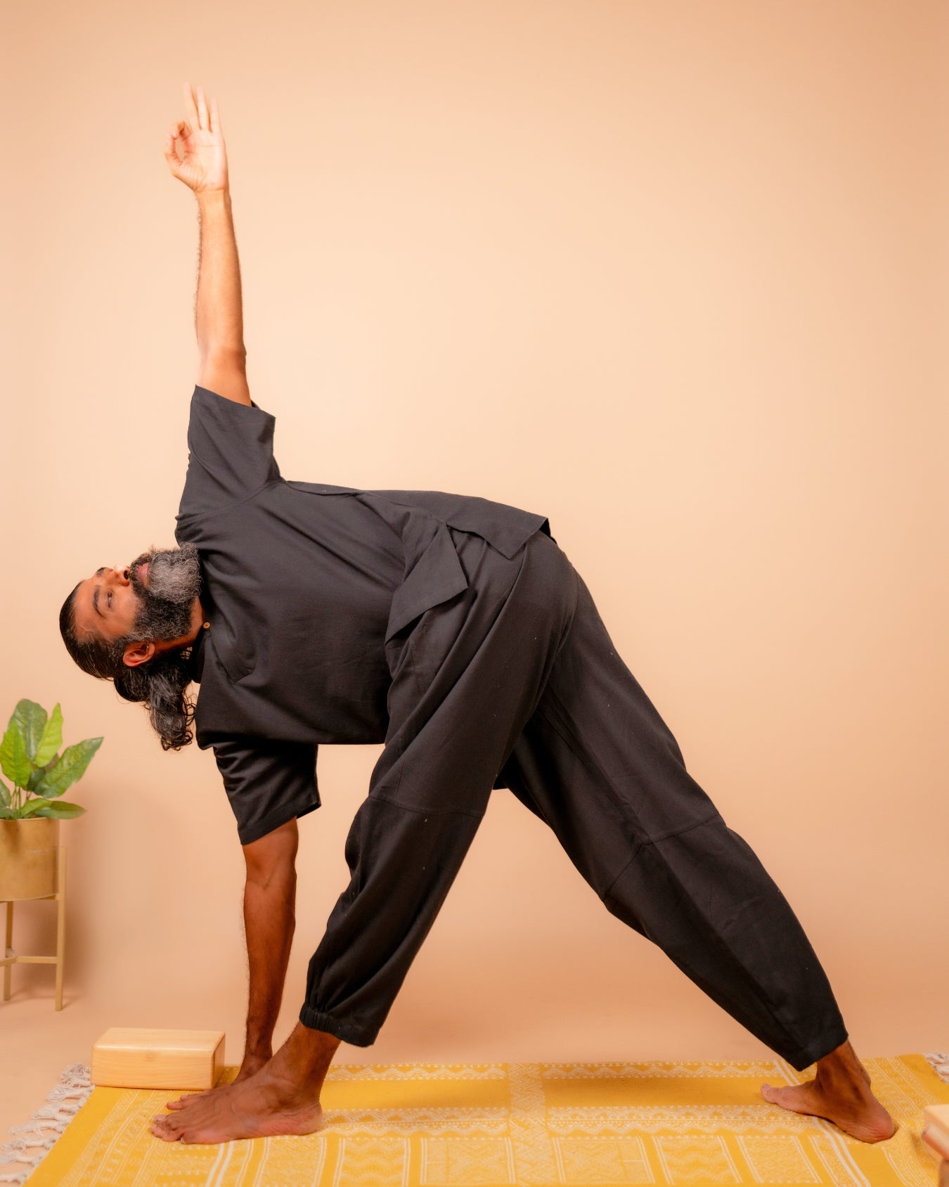 Cotton Yoga Set for Men- Black | Veer